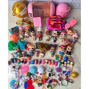 LOL Surprise Huge Lot Dolls Accessories Car Carrying Case Bottles Clothes